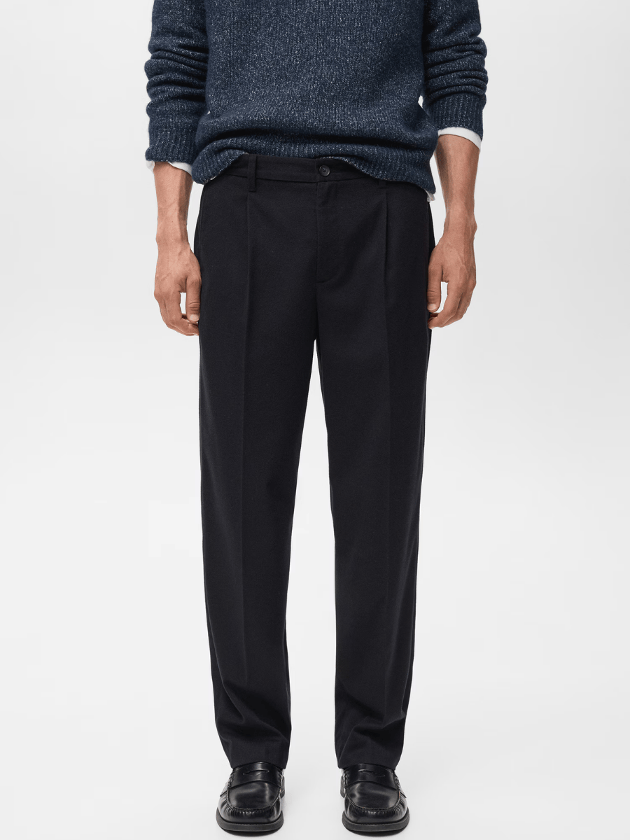 Regular-Fit Pleated Trousers